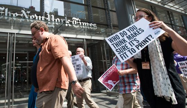The New York Times’ Newsroom Staffers Stage Walkout